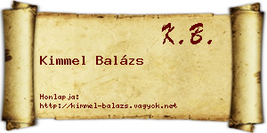 Kimmel Balázs névjegykártya