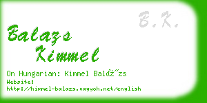 balazs kimmel business card